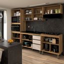 Ver imagem 6 de Cozinha Completa Modulada 10 Portas 3 Gavetas Freijó/off White - Panorama Móveis