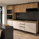 Ver imagem 4 de Cozinha Completa Modulada 10 Portas 3 Gavetas Freijó/off White - Panorama Móveis