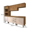 Ver imagem 3 de Cozinha Completa Modulada 10 Portas 3 Gavetas Freijó/off White - Panorama Móveis