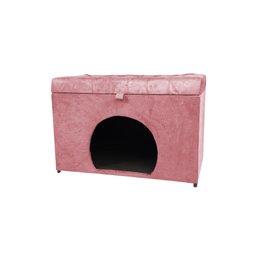 Puff Pet Baú Estofado para Cachorro e Gato - Rosa Claro - 1