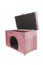 Ver imagem 2 de Puff Pet Baú Estofado para Cachorro e Gato - Rosa Claro