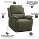 Ver imagem 3 de Poltrona do Papai Retrátil Reclinável Elétrica Aniche L06 Couro Verde Musgo - Lyam Decor