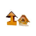 Ver imagem 3 de Kit Casinha e Comedouro de Passarinho em Madeira, Decoração para Casa e Jardim