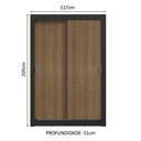 Ver mais imagens de Guarda-roupa Solteiro 2 Portas de Correr 4 Gavetas Preto/rustic Vivare Plus Madesa Preto/rustic