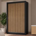 Ver imagem 1 de Guarda-roupa Solteiro 2 Portas de Correr 4 Gavetas Preto/rustic Vivare Plus Madesa Preto/rustic