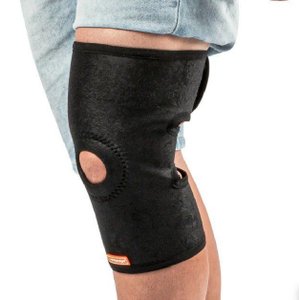 Protetor Joelho Ajustável Compressão Ortopédica Longa Reforço Patelar Neoprene e Orifício