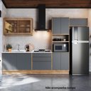 Ver imagem 1 de Cozinha Completa Modulada com Vidro Reflecta 5 Peças 9 Portas Viena Cinza/Freijó/Grafito