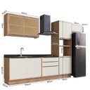 Ver imagem 3 de Cozinha Completa Modulada com Vidro Reflecta 5 Peças 9 Portas Viena Branco/Freijó/Cinza Argila