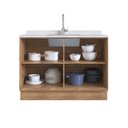 Ver imagem 5 de Cozinha Completa Modulada com Vidro Reflecta 5 Peças 9 Portas Viena Branco/Freijó/Cinza Argila