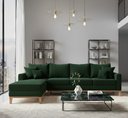 Ver imagem 1 de Sofá Beny com Chaise Esquerda, 1,40x2,60m, 4 Lugares, Linho, Base em Madeira.