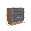 Ver imagem 5 de Cozinha Completa Modulada com Vidro Reflecta 5 Peças 8 Portas Viena Cinza/Freijó/Grafito