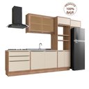 Ver imagem 2 de Cozinha Completa Modulada com Vidro Reflecta 5 Peças 8 Portas Viena Branco/Freijó/Cinza Argila