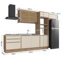 Ver imagem 3 de Cozinha Completa Modulada com Vidro Reflecta 5 Peças 8 Portas Viena Branco/Freijó/Cinza Argila