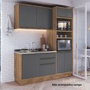 Ver imagem 2 de Cozinha Compacta Modulada 3 Peças 6 Portas Viena Cinza/Freijó/Grafito