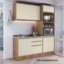 Ver imagem 2 de Cozinha Compacta Modulada 3 Peças 6 Portas Viena Branco/Freijó/Cinza Argila