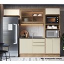 Ver imagem 1 de Cozinha Completa Modulada com Vidro Reflecta 4 Peças 7 Portas Viena Branco/Freijó/Cinza Argila