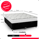 Ver imagem 3 de Baú Queen Bipartido Suede Preto + Colchão D33 One Face Branco- e-Shop Casa