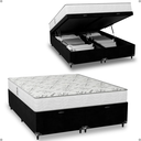 Ver imagem 7 de Baú Queen Bipartido Suede Preto + Colchão D33 One Face Branco- e-Shop Casa