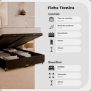 Ver imagem 2 de Baú Queen Bipartido Suede Preto + Colchão D33 One Face Branco- e-Shop Casa