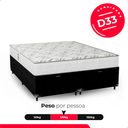 Ver imagem 5 de Baú Queen Bipartido Suede Preto + Colchão D33 One Face Branco- e-Shop Casa