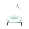 GABINETE COM CUBA DE VIDRO CHAPEU 10MM COM TAMPO 40CM BRANCO MAIS TORNEIRA METAL CROMADA - 1