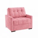 Ver imagem 3 de Sofá Cama 100cm em Veludo Murilo Uno com Pés em Madeira