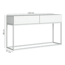 Ver imagem 3 de Aparador Eros 110cm Industrial Moderno e Minimalista 2 Gavetas:off White/cobre