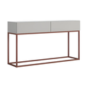 Ver imagem 4 de Aparador Eros 110cm Industrial Moderno e Minimalista 2 Gavetas:off White/cobre