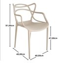 Ver imagem 5 de Kit 2 Cadeiras Allegra Nude em Polipropileno para Sala Área Gourmet e Área Externa