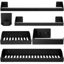 Ver imagem 1 de Kit de Acessórios para Banheiro Preto 6 Pçs F.Master Slim Df