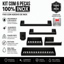 Ver imagem 7 de Kit de Acessórios para Banheiro Preto 6 Pçs F.Master Slim Df