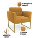 Ver imagem 3 de Poltrona Decorativa Industrial Dourado Kit 2 Elisa Bouclê Mostarda D03 - D'Rossi