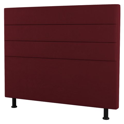 Cabeceira Cama Box Casal Malik 140cm Suede Bordô - Desk Design