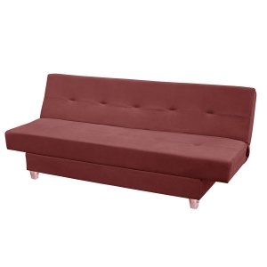 Sofá Cama Reclinável 3 Lugares Xangai Veludo Vinho - Meu Estofado Sofá Cama Reclinável 3 Lugares Xan