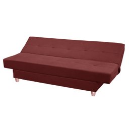 Sofá Cama Reclinável 3 Lugares Xangai Veludo Vinho - Meu Estofado Sofá Cama Reclinável 3 Lugares Xan - 2