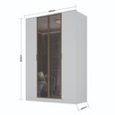 Ver imagem 4 de Guarda-Roupa 4 Portas, 2 MDF e 2 Reflecta Ravi Branco