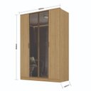 Ver imagem 4 de Guarda-Roupa 4 Portas, 2 MDF e 2 Reflecta Ravi Marrom/Olmo Italiano