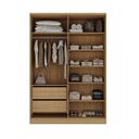 Ver imagem 2 de Guarda-Roupa 4 Portas, 2 MDF e 2 Reflecta Ravi Marrom/Olmo Italiano