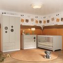 Ver imagem 1 de Quarto de Bebê Completo com Berço Americano 3 em 1 Pirulito Multimóveis Mp4621 Branco/off White