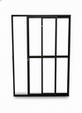 Ver imagem 2 de Porta Sacada 2 Folhas Aluminio Preto com Fechadura 2,10x1,50 Linha 25