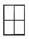Ver imagem 3 de Porta Sacada 2 Folhas Aluminio Preto com Fechadura 2,10x1,50 Linha 25
