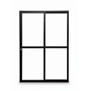 Ver imagem 3 de Porta Sacada 2 Folhas Aluminio Preto com Fechadura 2,10x1,50 Linha 25