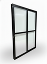 Ver imagem 4 de Porta Sacada 2 Folhas Aluminio Preto com Fechadura 2,10x1,50 Linha 25