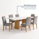 Ver mais imagens de Conjunto Sala de Jantar 6 Lugares Retangular Tampo Vidro MDF 160x80cm Mesa Isla e Cadeiras Carol