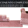 Jogo Toalhas de Banho e Rosto Romance C/ 5 Pçs Super Luxo Gigante Grossa:rosa - 6