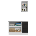 Ver imagem 5 de Conjunto Gabinete para Banheiro 120cm 3 Portas 3 Gavetas Branco/Preto Agata Madesa 01