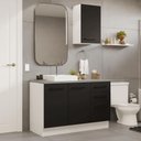 Ver imagem 1 de Conjunto Gabinete para Banheiro 120cm 3 Portas 3 Gavetas Branco/preto Agata Madesa 01