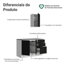 Ver imagem 4 de Conjunto Gabinete para Banheiro 120cm 3 Portas 3 Gavetas Branco/Preto Agata Madesa 01
