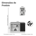 Ver imagem 3 de Conjunto Gabinete para Banheiro 120cm 3 Portas 3 Gavetas Branco/Preto Agata Madesa 01