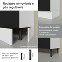 Ver mais imagens de Conjunto Gabinete para Banheiro 120cm 3 Portas 3 Gavetas Branco/Preto Agata Madesa 01